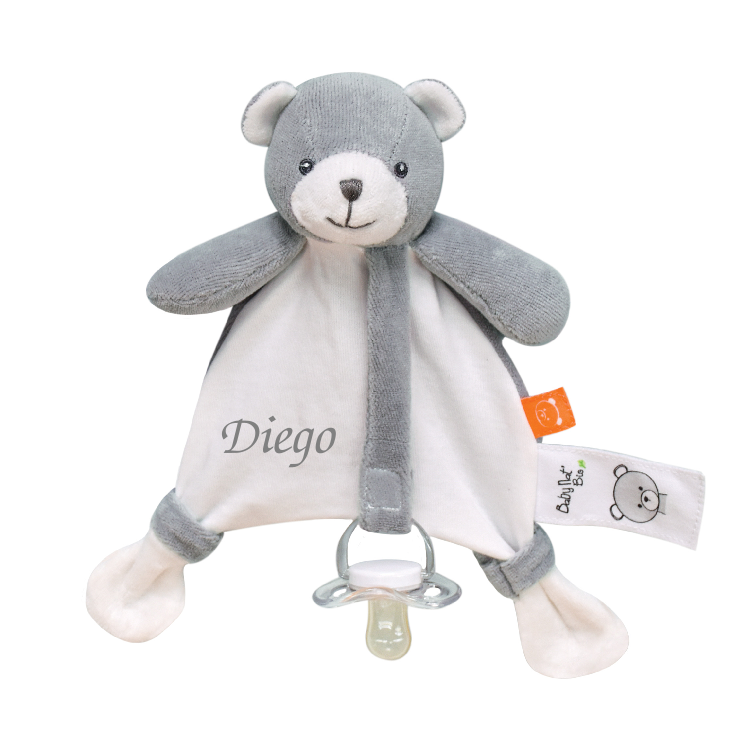  - coton bio - atacche-sucette ours gris 18 cm 